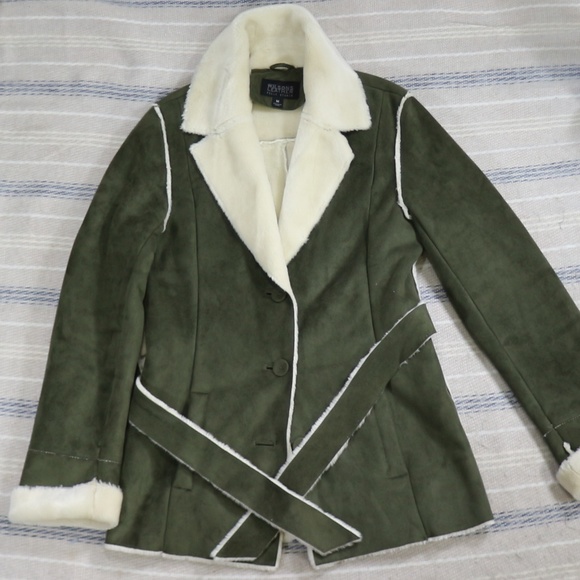 Wilsons Leather Jackets & Blazers - WILSON'S LEATHER Pelle Studio Olive Suede Coat Vtg